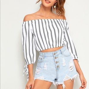 SHEIN cropped off the shoulder shirt